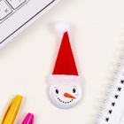 Значок новогодний закатной с колпаком d=35 мм «Снеговик» 6.5×11 см - Фото 3