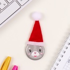 Значок новогодний закатной с колпаком d=35 мм «Зайчик» 6.5×11 см - Фото 3