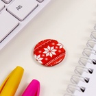 Значки новогодние закатные набор 3 шт. d=25 мм d=35 мм «Полярный мишка в свитере» 7×7 см - Фото 5