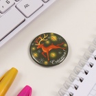 Значки новогодние закатные набор 3 шт. d=25 мм d=35 мм «Олень с золотыми рогами» 7×7 см - Фото 5