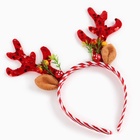 Карнавальный ободок новогодний для волос детский «Рожки с ушками» - Фото 2