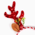 Карнавальный ободок новогодний для волос детский «Рожки с ушками» - Фото 3