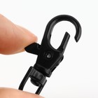 Карабин металлический, 37×12 мм / 9×1.7 мм, 5 шт., чёрный - Фото 3