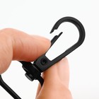 Карабин металлический, матовый, 45×25 мм/20×3 мм, 5 шт., чёрный - Фото 3