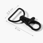 Карабин металлический, матовый, 40×25 мм / 20×3 мм, 5 шт., чёрный - Фото 2