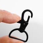 Карабин металлический, матовый, 40×25 мм / 20×3 мм, 5 шт., чёрный - Фото 3