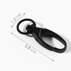 Карабин металлический, 38×12 мм / 10×1 мм, 5 шт., чёрный - Фото 2