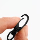 Карабин металлический, 38×12 мм / 10×1 мм, 5 шт., чёрный - Фото 3