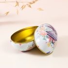 Металлическая шкатулка - яйцо «Пасхальный зайка в горшке», для украшений, хранения мелочи, 7×6.5×11 см - Фото 4