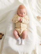 Боди детское с длинным рукавом MINAKU Nature, рост 68-74 см, бежевое - Фото 8