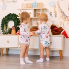 Боди детское с длинным рукавом MINAKU New Year's cars, рост 74-80 см, белое - Фото 5