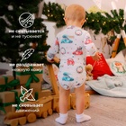 Боди детское с длинным рукавом MINAKU New Year's cars, рост 80-86 см, белое - Фото 3