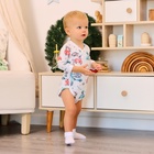 Боди детское с длинным рукавом MINAKU New Year's cars, рост 80-86 см, белое - Фото 6