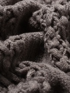 Плед с бахромой «Этель» Gray knit, 130×170 см, серый, акрил 100% - Фото 5