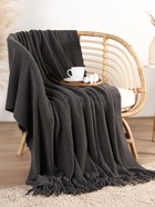 Плед с бахромой «Этель» Stee, 130×170 см, акрил 100%, серый - Фото 4