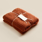 Плед SL Home Relief 130*170 см, цв.терракотовый, 100% акрил - фото 27439499