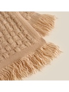 Плед с бахромой SL Home Relief, 130×170 см, бежевый, акрил 100% - Фото 15