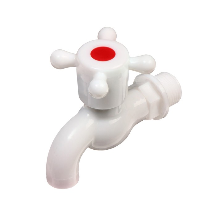 Кран, наружная резьба 1/2" (12 мм), для шланга 1/2" (12 мм), пластик, Greengo - Фото 1