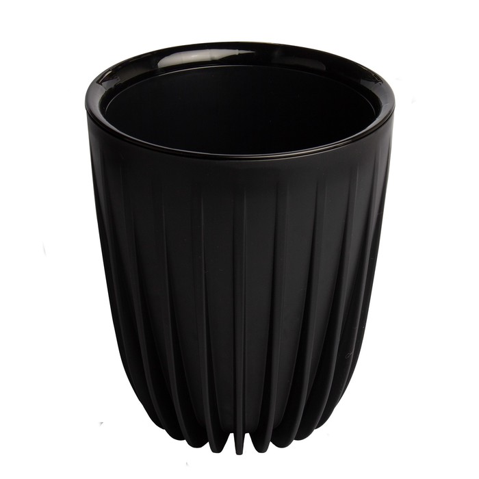 Горшок пластиковый Live-in-green с вкладкой «Сигма», d=24 см, 4,5 л, цвет чёрный - Фото 1