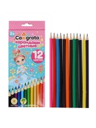 Карандаши Calligrata «Принцесса», цветные, 12 цветов, деревянные, трёхгранные - Фото 6