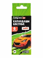 Карандаши Calligrata «Машинка», цветные, 6 цветов, мини, трёхгранные - Фото 4