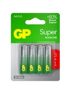 Батарейка алкалиновая GP Super, AA, LR6-4BL, 1.5 В, блистер, 3+1 шт. - Фото 1
