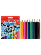 Карандаши Calligrata «Машинка», 12 цветов, деревянные, трёхгранные, мини - Фото 9