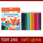 Карандаши Calligrata, цветные, 24 цвета, деревянные, трёхгранные, МИКС - Фото 1