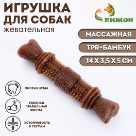 Жевательная игрушка для собак ПИЖОН "Шипастая кость", массажная, 14 х 3,5 х 5 10669605