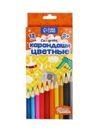 Карандаши цветные 12 цветов, корпус деревянный, треугольный, в картонной коробке 1014633 - фото 5150808