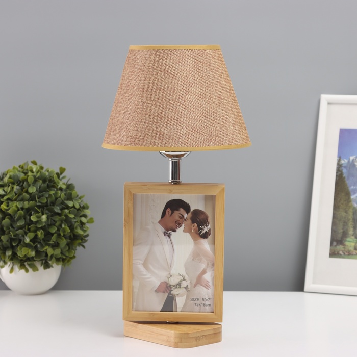 Лампа настольная с фоторамкой 12×17 см (пластиковая вставка) 20×20×35 см - Фото 1