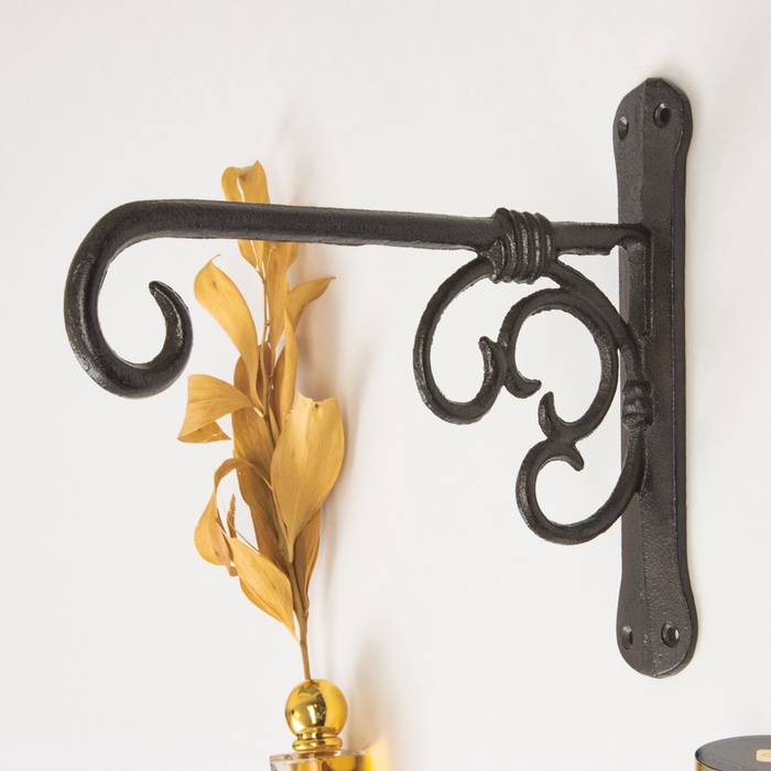 Крючок декоративный «Завиток», 25×4.5×23 см, чугун