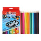 Карандаши Calligrata 18 цветов «Машинка», деревянные, трёхгранные - Фото 1