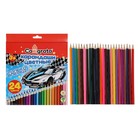 Карандаши Calligrata «Машинка», цветные, 24 цвета, деревянные, трёхгранные - Фото 4