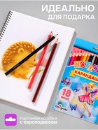 Карандаши Calligrata «Принцесса», цветные, 18 цветов, деревянные, трёхгранные - Фото 2