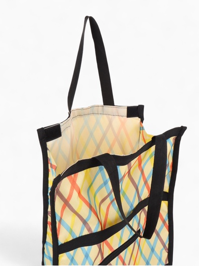 Сумка хозяйственная складная на липучке, 2 колеса, наружный карман, 32×13×52 см, разноцветная