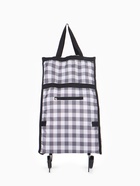 Сумка хозяйственная складная на липучке, 2 колеса, наружный карман, 32×13×52 см, чёрная/белая - Фото 3