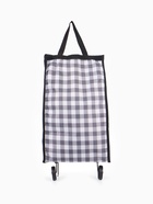 Сумка хозяйственная складная на липучке, 2 колеса, наружный карман, 32×13×52 см, чёрная/белая - Фото 4