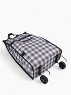 Сумка хозяйственная складная на липучке, 2 колеса, наружный карман, 32×13×52 см, чёрная/белая - Фото 6