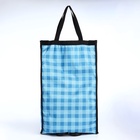 Сумка хозяйственная складная на липучке, 2 колеса, наружный карман, 32×13×52 см, голубая - Фото 2