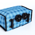 Сумка хозяйственная складная на липучке, 2 колеса, наружный карман, 32×13×52 см, голубая - Фото 5