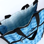 Сумка хозяйственная складная на липучке, 2 колеса, наружный карман, 32×13×52 см, голубая - Фото 7