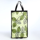 Сумка тележка хозяйственная «Листья», складная, 2 колеса, 32×13×52 см, зелёная - Фото 2