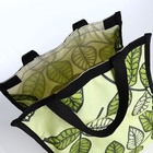 Сумка тележка хозяйственная «Листья», складная, 2 колеса, 32×13×52 см, зелёная - Фото 7