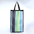 Сумка хозяйственная складная на липучке, 2 колеса, наружный карман, 32×13×52 см, голубая/жёлтая - Фото 2