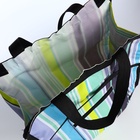 Сумка хозяйственная складная на липучке, 2 колеса, наружный карман, 32×13×52 см, голубая/жёлтая - Фото 7