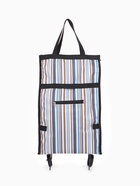 Сумка хозяйственная складная на липучке, 2 колеса, наружный карман, 32×13×52 см, голубая/синяя - Фото 3