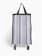 Сумка хозяйственная складная на липучке, 2 колеса, наружный карман, 32×13×52 см, голубая/синяя - Фото 4