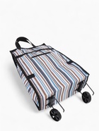 Сумка хозяйственная складная на липучке, 2 колеса, наружный карман, 32×13×52 см, голубая/синяя - Фото 6