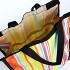 Сумка тележка хозяйственная, складная, на липучке, 2 колеса, наружный карман, 32×13×52 см, разноцветная - Фото 6